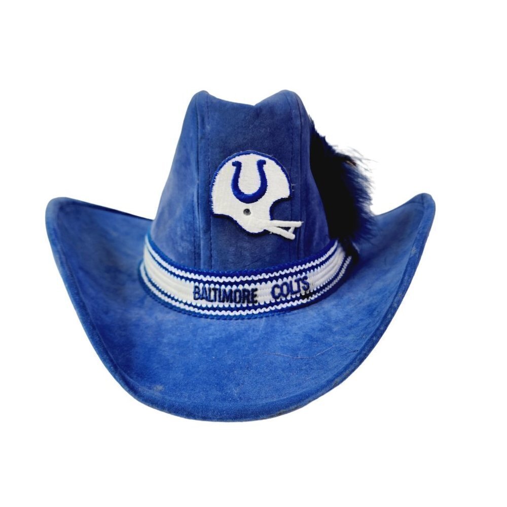 RARE 1970'S VTG NFL Baltimore Colts‎ Cowboy Hat Colts Corral AJD Western Style S